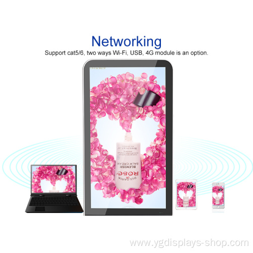 Standing LCD display phone charging station brochure holder